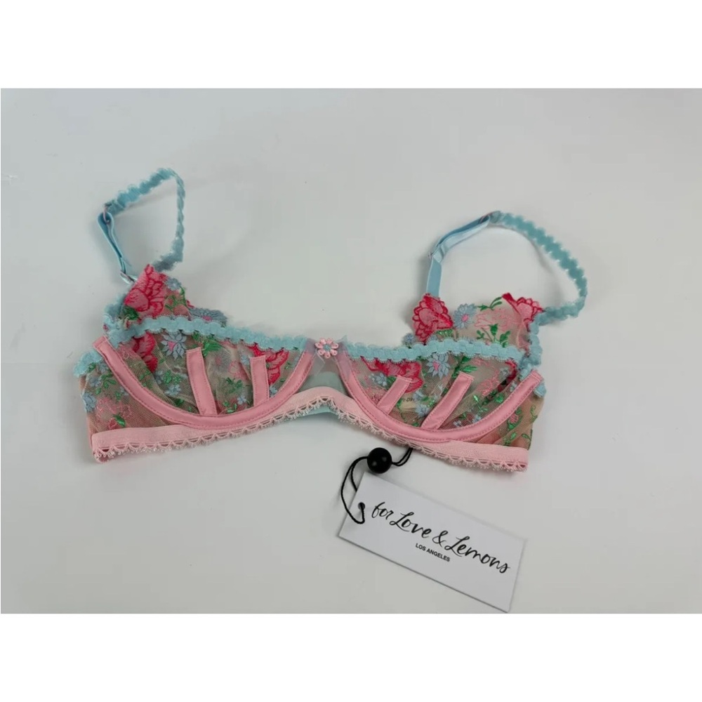 NWT FOR LOVE & AND LEMONS Victorias Secret Bra Embroidered Swaying Rose M Medium